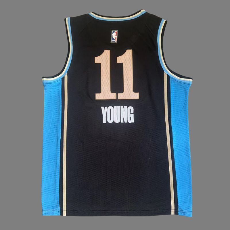 Atlanta Hawks #11 Trae Young Hawks 11 # Trae Young Black 24 New Season City Edition Jersey Style 1