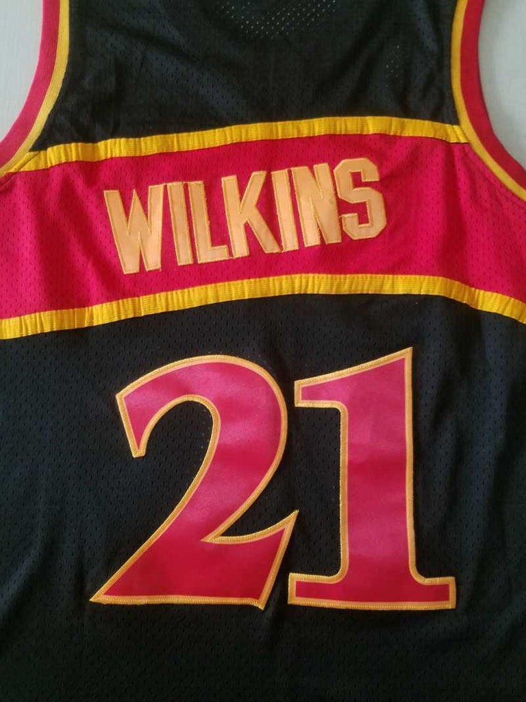 Atlanta Hawks #21 Dominique Wilkins Hawks 21 Black s-xxl Style 1