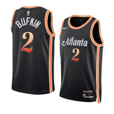 Atlanta Hawks #2 Kobe Bufkin 2023 NBA Draft Men Black Jersey 2022-2023 City Edition