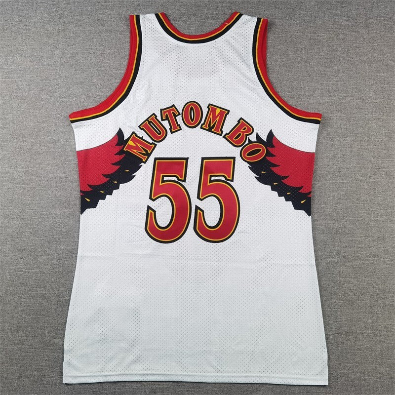 Atlanta Hawks #55 Dikembe Mutombo Hawks 55 White s-xxl Style 1