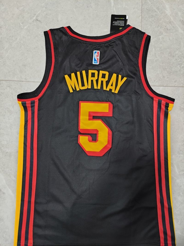 Atlanta Hawks #5 Dejounte Murray 22-23 Season nba Hawks 5# - Murray Black Jersey Style 1