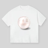 BOUNCE BACK Table Tennis 8 Pearl Print T-shirt, Vintage Graphic Tee, Y2k Clothing, Unisex Cotton Crewneck T-Shirt - Medium, Short Sleeve, Casual Streetwear Printed Tee