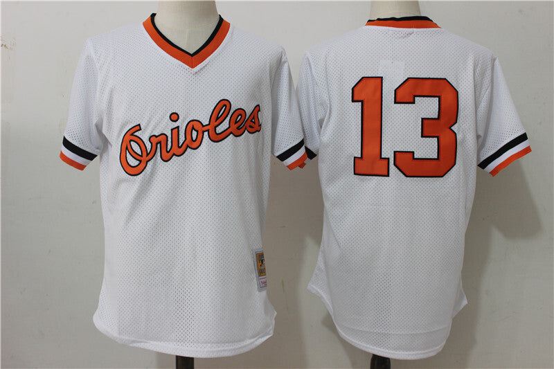 Baltimore Orioles #13 Manny Machado Mesh Throwback Style 1