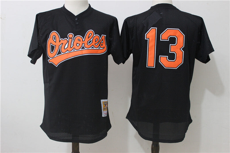 Baltimore Orioles #13 Manny Machado Mesh Throwback Style 2