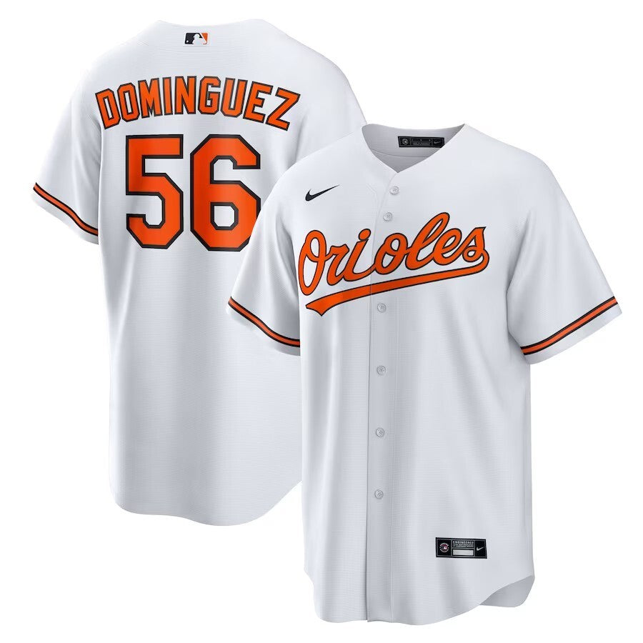 Baltimore Orioles #56 Seranthony Dominguez Home Replica Jersey - White Style 2