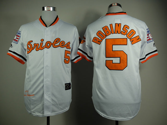 Baltimore Orioles #6 5 White 1970 Retro With Logo Logo