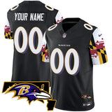 Baltimore Ravens Active Player Custom Black 2025 F.U.S.E. Maryland Flag V2 Vapor