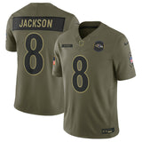Baltimore Ravens Active Player Custom Olive 2025 F.U.S.E. Salute to Service Style 2