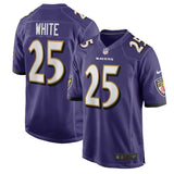 Baltimore Ravens #25 Tre'Davious White Team Game Jersey - Purple