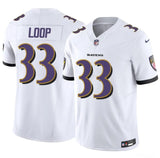 Baltimore Ravens #33 Tyler Loop White 2025 F.U.S.E. Vapor Limited Football Jersey