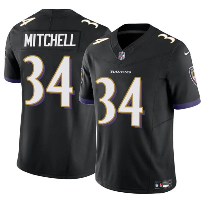 Baltimore Ravens #34 Keaton Mitchell Black 2025 F.U.S.E Vapor Limited Football