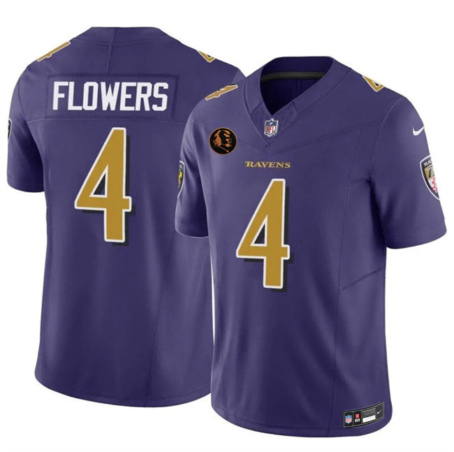 Baltimore Ravens #4 Zay Flowers Purple 2025 F.U.S.E. With John Madden Patch Limited