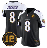 Baltimore Ravens #8 Lamar Jackson Black Alternate 2025 F.U.S.E. Jacoby Jones