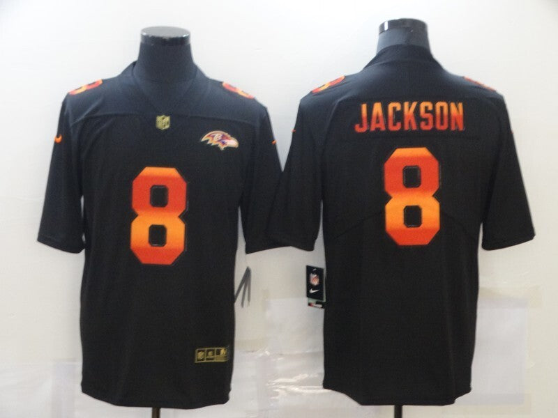 Baltimore Ravens #8 Lamar Jackson Black Edition Adult 115