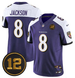 Baltimore Ravens #8 Lamar Jackson Purple Alternate 2025 F.U.S.E. Jacoby Jones