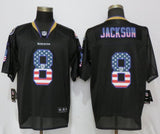 Baltimore Ravens #8 Michael Jackson USA Flag Fashion Black Elite Jerseys