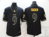 Baltimore Ravens #9 Justin Tucker Black Retro Gold 937