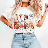 Baseball T-Shirt, Game Day Baseball Coquette T-Shirt, Baseball Bow T-Shirt, Baseball Mama T-Shirt, Baseball Mom T-Shirt, Brushstroke Baseball T-Shirt