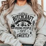 Bitchcraft Adult Humor Halloween Sweatshirt.  Casual Everyday Softstyle Halloween Unisex Pullover Crewneck Sweatshirt.