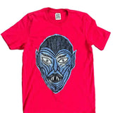 Bleached Eyesl  Hand printed Woodcut Appliqued T Shirt Cotton Menswear graphic tees