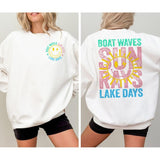 Boat Waves Sun Rays River Days Sweatshirt, Summer Sweatshirt, Retro Summer Sweatshirt, Hello Summer Sweatshirt, Beach Sweatshirt, Retro Summer Shirt