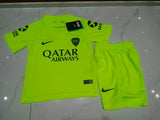 Boca away fluorescent green kids soccer kits 19-20