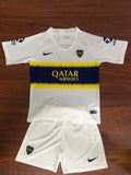Boca away white kids soccer jersey 18-19 season
