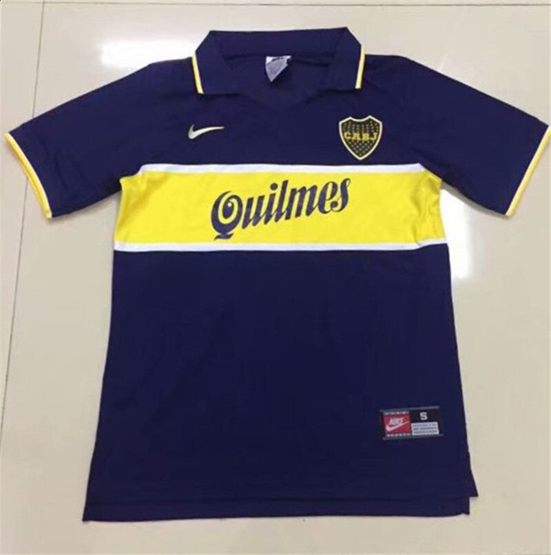 Boca home blue 97-98 retro soccer jersey Style 3