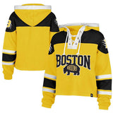 Boston Bruins 2026 Gold Cropped Lacer Hoodie
