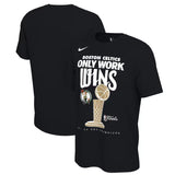 Boston Celtics Black 2024 Finals Champions Celebration Trophy T-Shirt