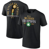 Boston Celtics Black 2024 Finals Champions Fade Away Jumper Roster SignatureT-Shirt
