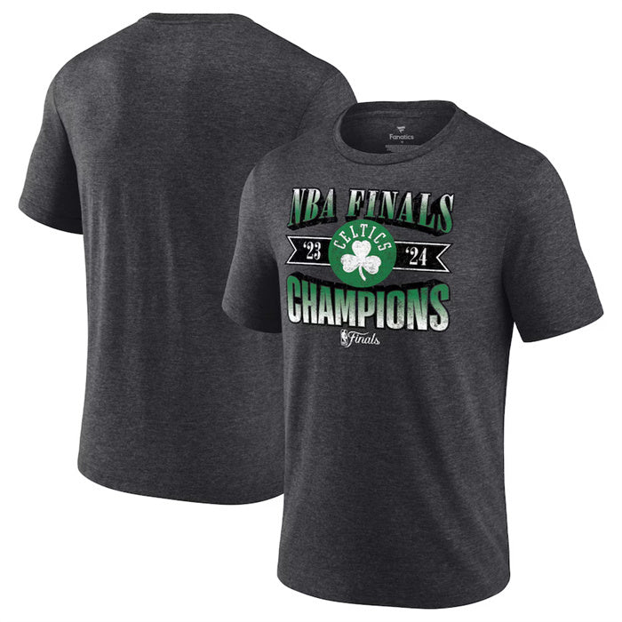 Boston Celtics Heather Charcoal 2024 Finals Champions Full Court Pressure Retro Tri