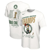 Boston Celtics White 2024 Finals Champions Celebration Roster T-Shirt