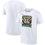 Boston Celtics White 2024 Finals Champions Pull Up Jumper Caricature T-Shirt