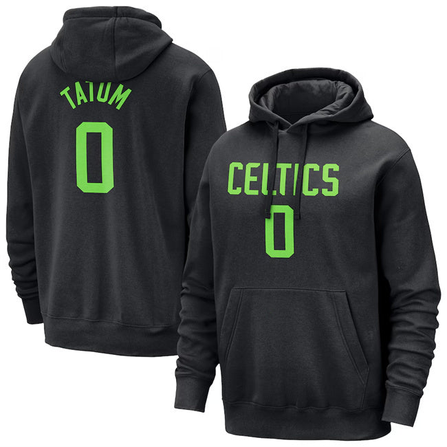 Boston Celtics #0 Jayson Tatum Black 2024 25 City Edition Fleece Club Pullover Hoodie