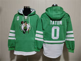 Boston Celtics #0 Jayson Tatum Green Lace-Up Pullover Hoodie