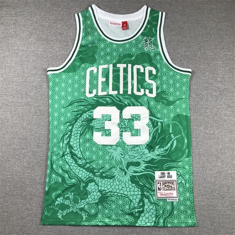 Boston Celtics #33 Larry Bird Celtics 33 Year of Dragon Limited s-xxl Style 2