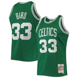 Boston Celtics #33 Larry Bird Mitchell & Ness 1985-86 Hardwood Classics 75th Anniversary Diamond Swingman Jersey - Kelly