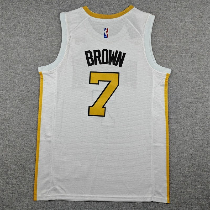 Boston Celtics #7 Jaylen Brown 26 7 White City Edition Style 1