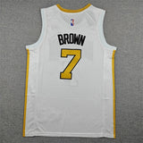 Boston Celtics #7 Jaylen Brown 26 7 White City Edition Style 1