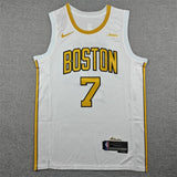 Boston Celtics #7 Jaylen Brown 26 7 White City Edition Style 2