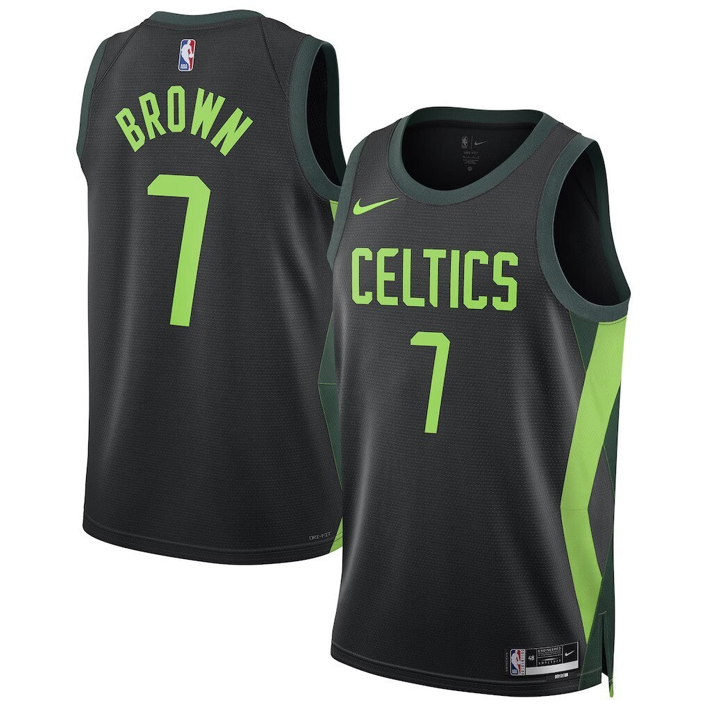 Boston Celtics #7 Jaylen Brown Unisex 202425 Swingman Player Jersey - City Edition - Black