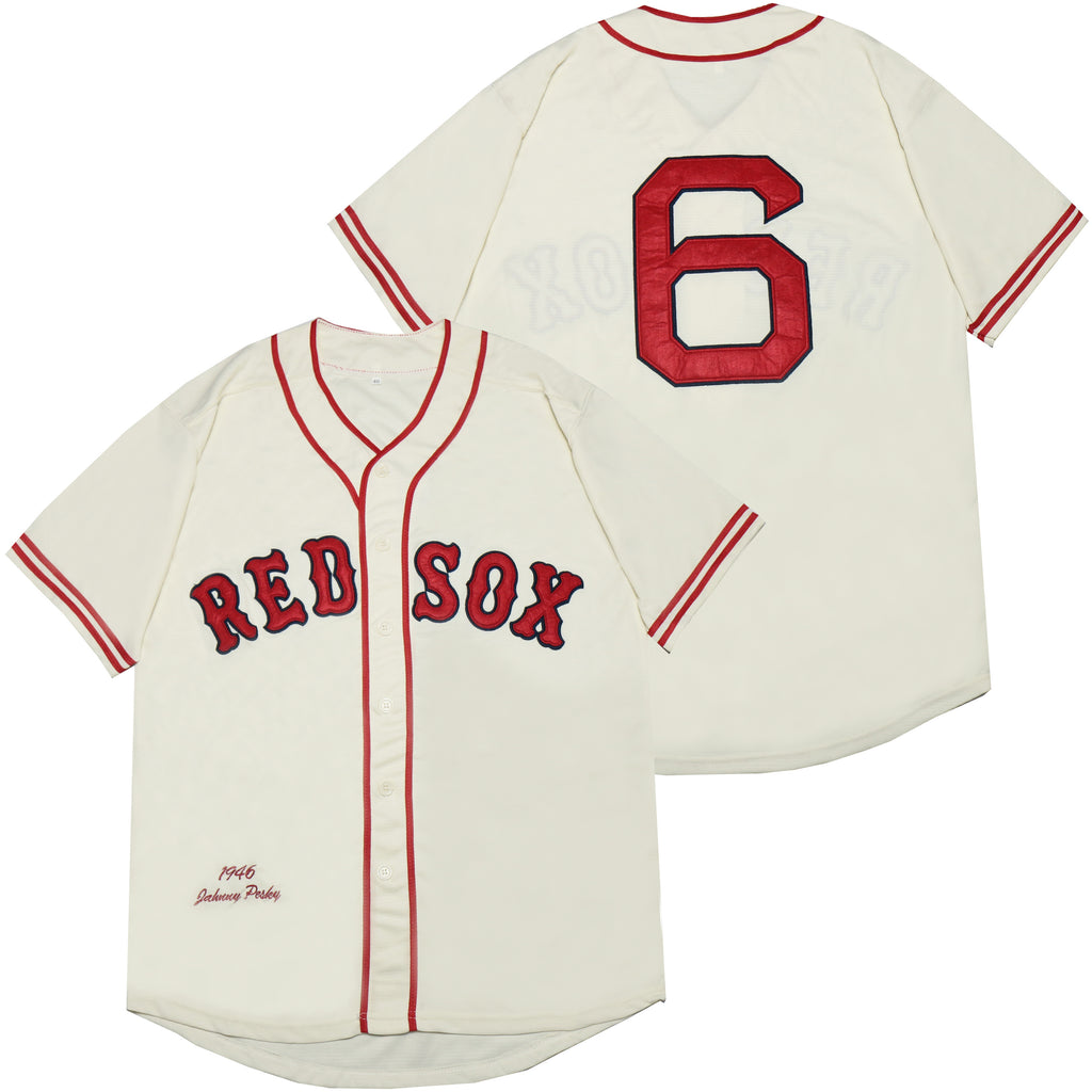 Boston Red Sox #6 Johnny Pesky Red Sox 6 Off-White 1946 Retro