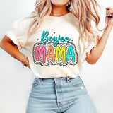 Boujee Mama T-Shirt, Dalmatian Dots T-Shirt, Bright Doodle, Trendy Mom T-Shirt, Mama Shirt DTF
