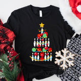Bowling Christmas Tree Shirt, Bowling Lover Xmas Gift Tee, Unisex Bowling Player Holiday Tee, Bowling Ball Christmas Lights, Bowler Christmas Tee.