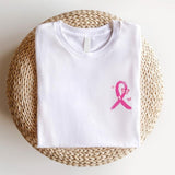 Breast Cancer Butterfly Ribbon Shirt, Pink Ribbon Pocket Size T-shirt, Warrior Gift Tee For Mom, Breast Cancer Survivor Hoodie, Cancer Support Sweatshirt, Gift For Her