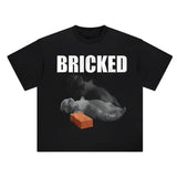 Bricked Funny Cat Knocked Out T-shirt, Cat Meme Brainrot Tee, Silly Cats Shirt, Stupid Gift