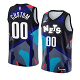 Brooklyn Nets Custom 2023-24 City Edition Black KAWS Jersey Men's