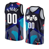 Brooklyn Nets #00 Royce O'Neale 2023-24 City Edition Black KAWS Jersey Men's