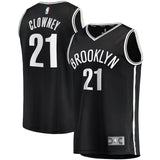 Brooklyn Nets #21 Noah Clowney 2023 NBA Draft First Round Pick Fast Break Replica Jersey - Icon Edition - Black